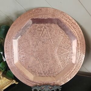 Vintage Heavy Copper Decorative Tray